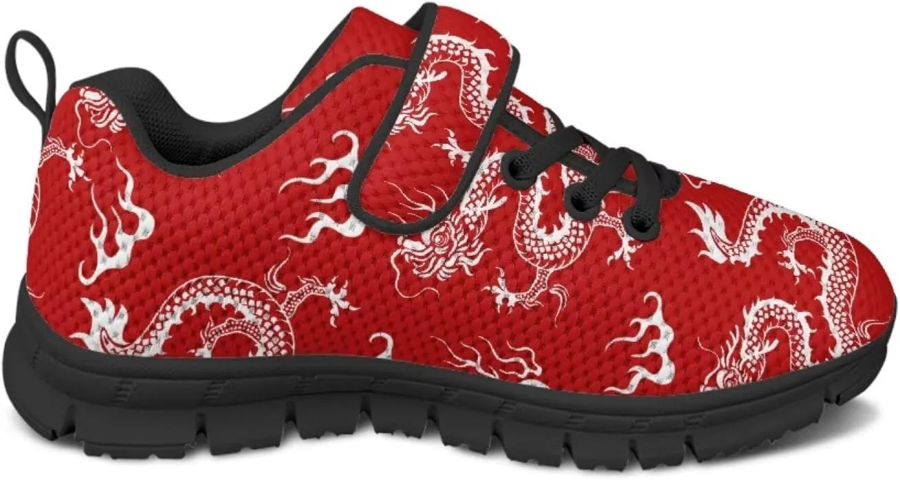 Kids Sneakers Boys Cool Print Running Tennis Shoes Lightweight Breathable Sport Athletic Shoes with One Strap
