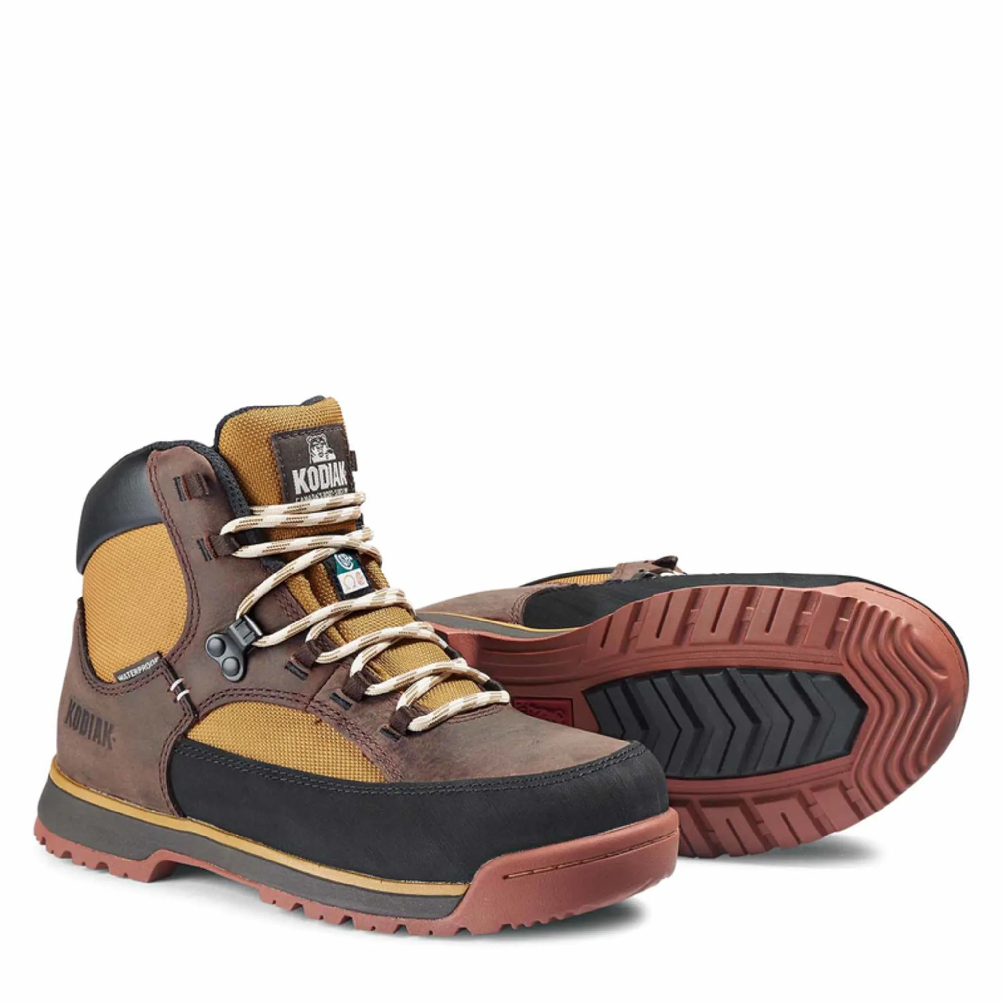Kodiak Women's 6" Greb Classic Safety Work Boots, Waterproof Leather, Steel Toe & Composite Plate, Slip-Resistant, ComfortZone® Footbed | Sizes 5-11