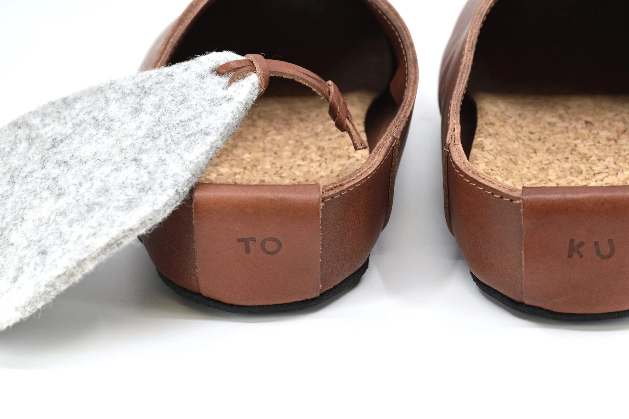Kyoto Handmade Leather Slippers - Brown