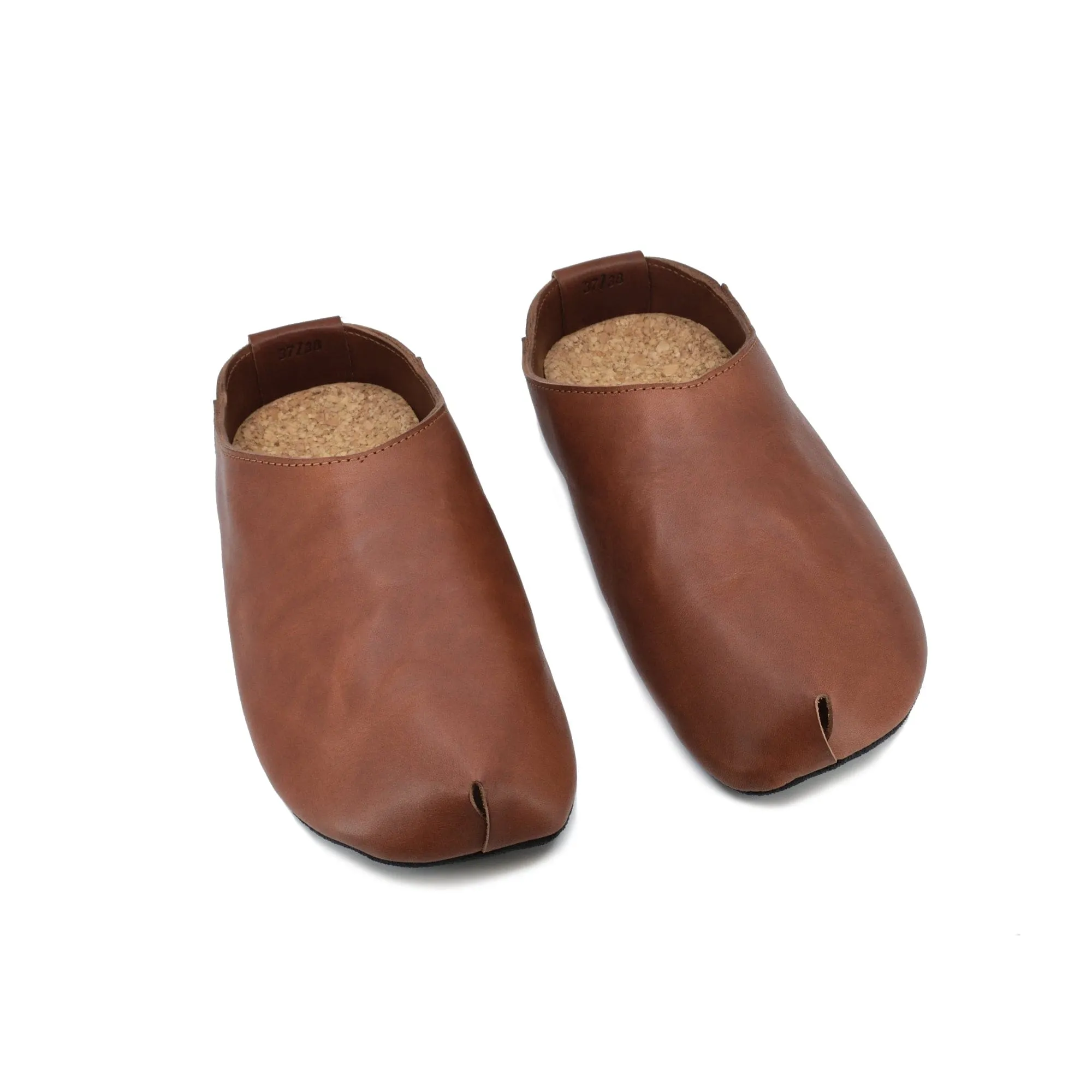Kyoto Handmade Leather Slippers - Brown