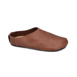 Kyoto Handmade Leather Slippers - Brown