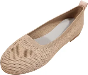 Ladies Fashion Solid Color Breathable Mesh Shallow Mouth Comfortable Flat Casual Shoes Womens Slip