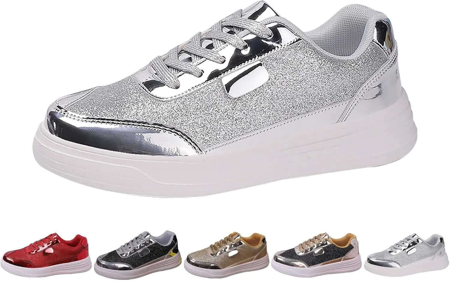 Ladies Fashion Solid Color Mesh Breathable Round Toe Lace Up Low Top Flat Women Shoes Wide