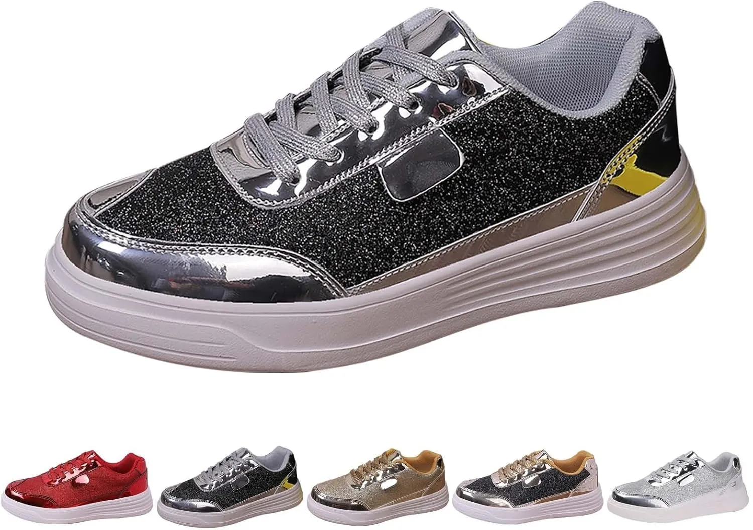 Ladies Fashion Solid Color Mesh Breathable Round Toe Lace Up Low Top Flat Women Shoes Wide