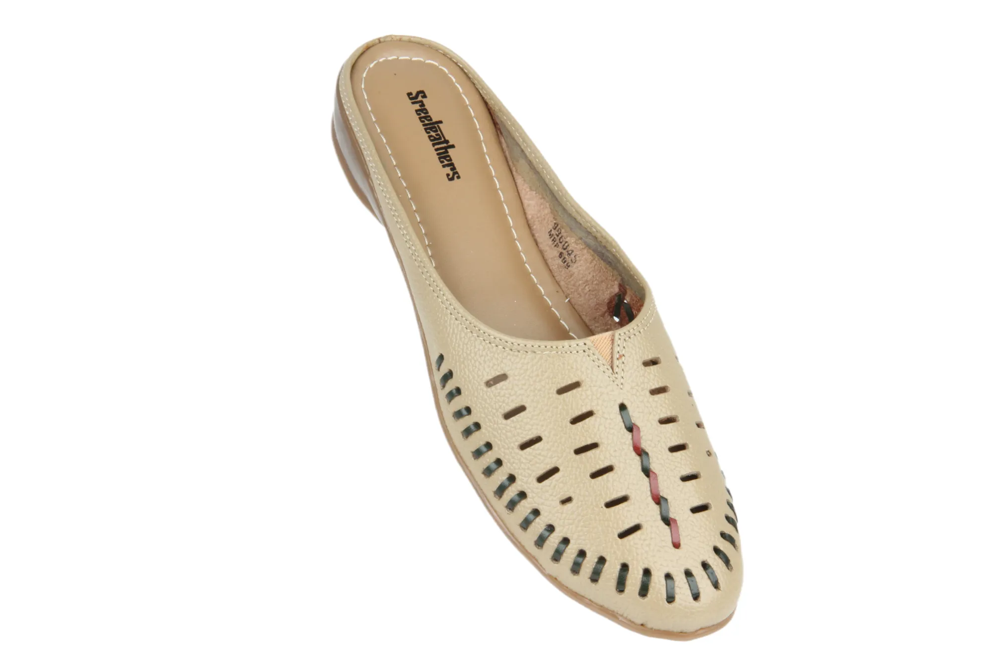 Ladies Leather Flat Mules Cut 996045