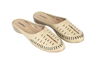 Ladies Leather Flat Mules Cut 996045