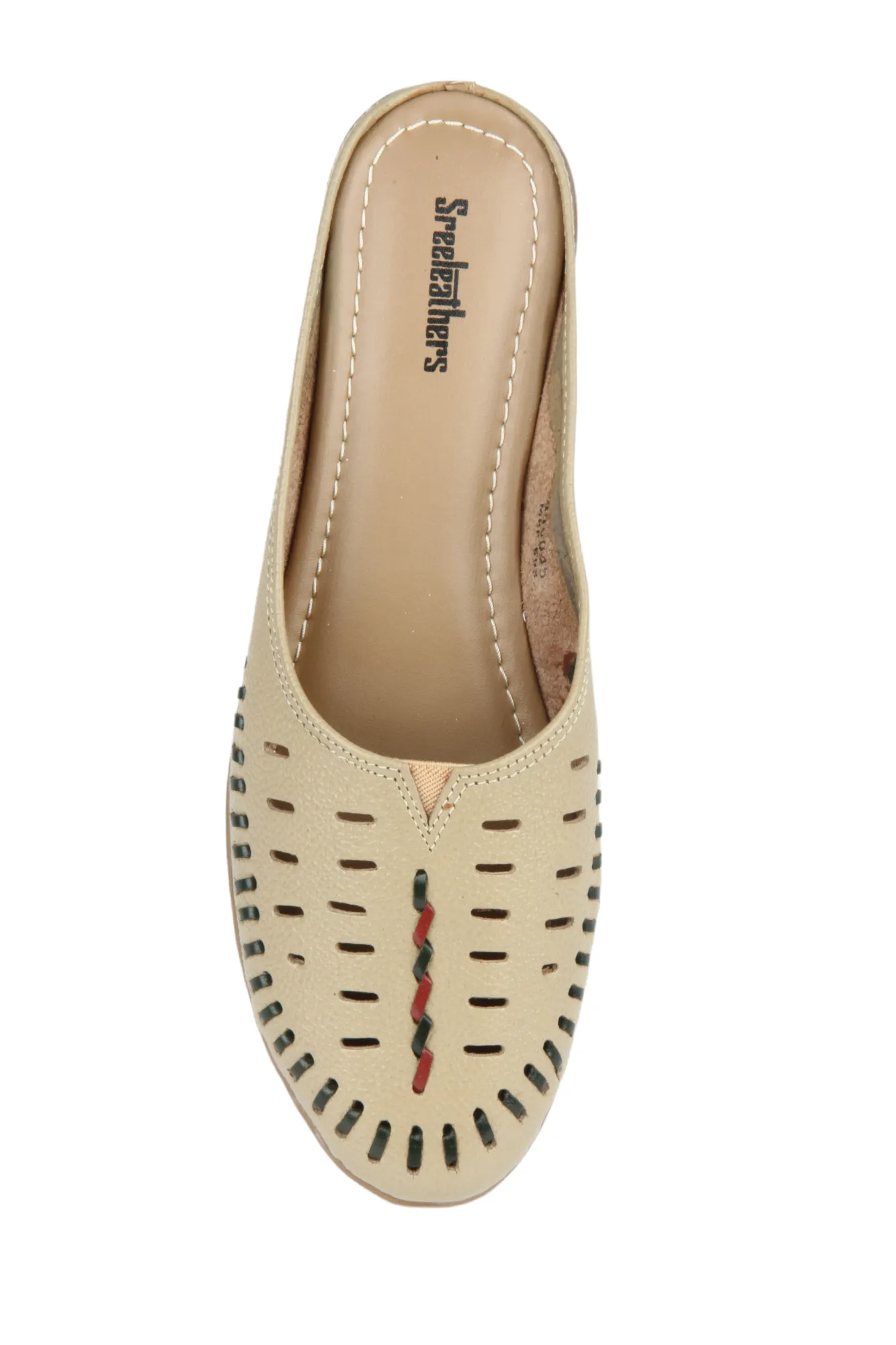Ladies Leather Flat Mules Cut 996045