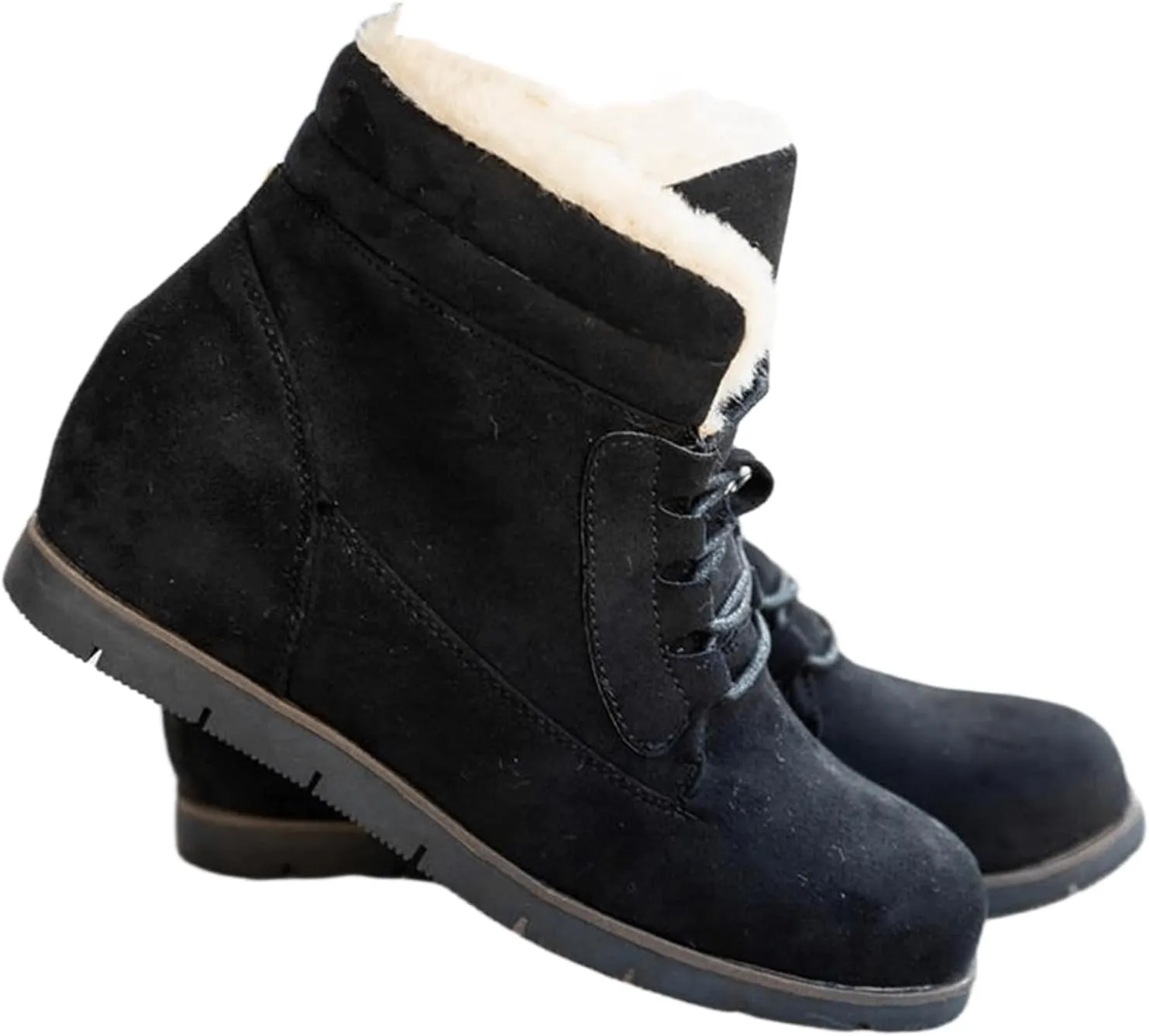 Ladmiple Womens Snow Boots Winter Warm Ankle Booties Fur Lined Anti-Slip Outdoor Lace Up Comfortable Warm Combat Boots