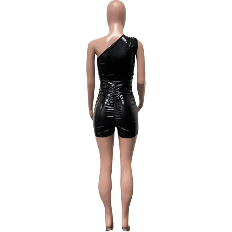 Let's Talk About Me Metallic One Shoulder Romper