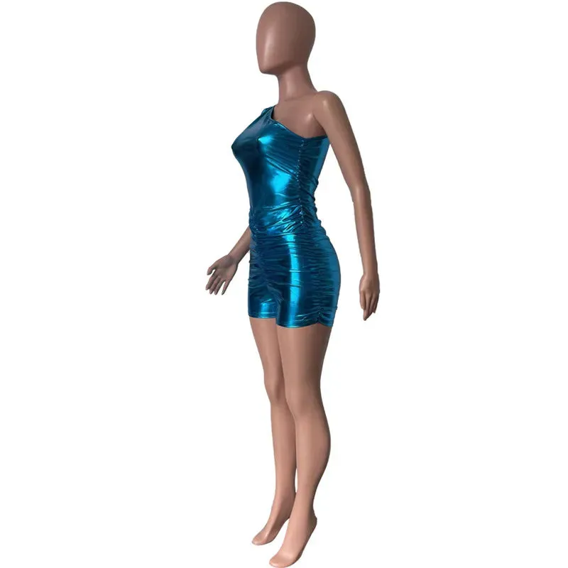 Let's Talk About Me Metallic One Shoulder Romper