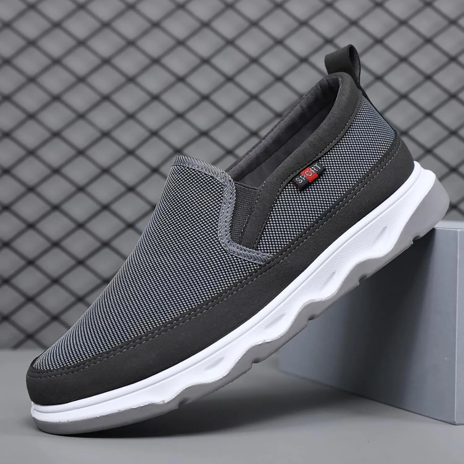 Lightweight Diabetic Shoes for Men Lightweight Breathable Slip on Running Shoe Lightweight Elderly Slip on Shoes