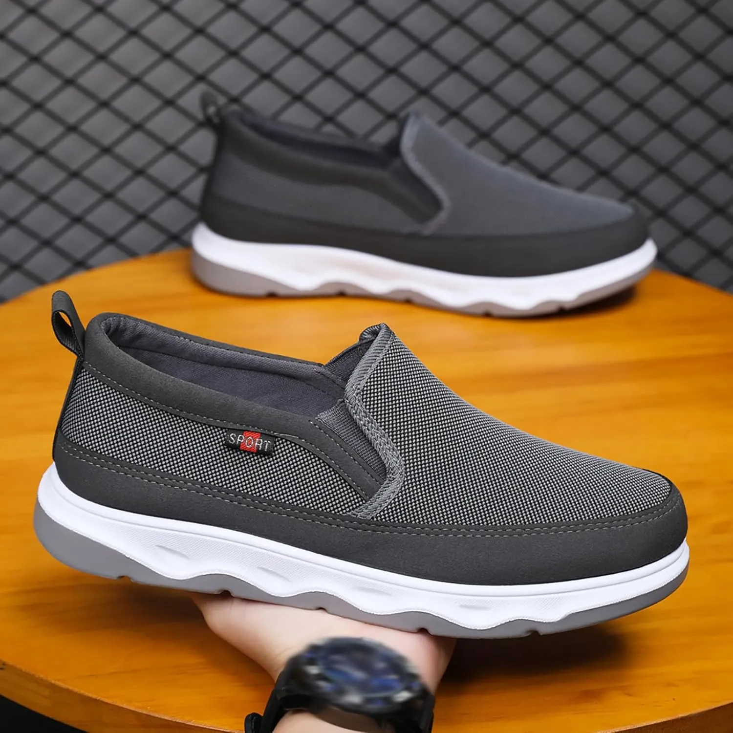 Lightweight Diabetic Shoes for Men Lightweight Breathable Slip on Running Shoe Lightweight Elderly Slip on Shoes