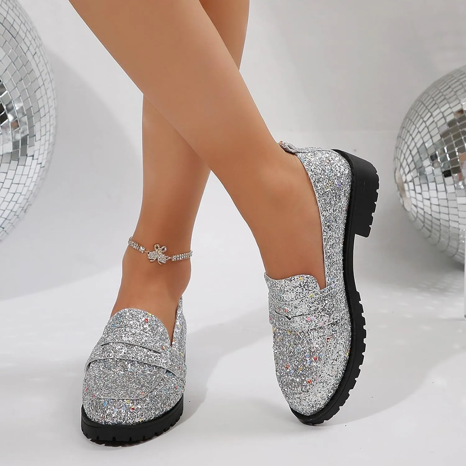 Loafers for Women Comfort Dressy Flats Shoes Fashion Penny Loafers Business Casual Shoes Slip On Work Shoes