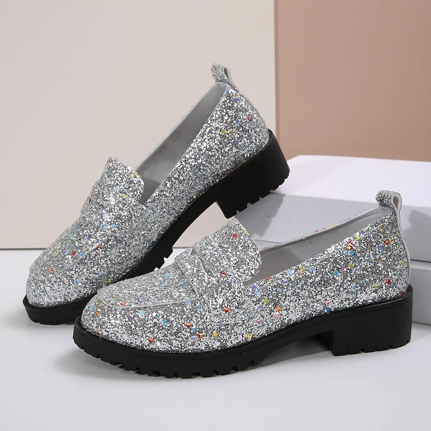 Loafers for Women Comfort Dressy Flats Shoes Fashion Penny Loafers Business Casual Shoes Slip On Work Shoes