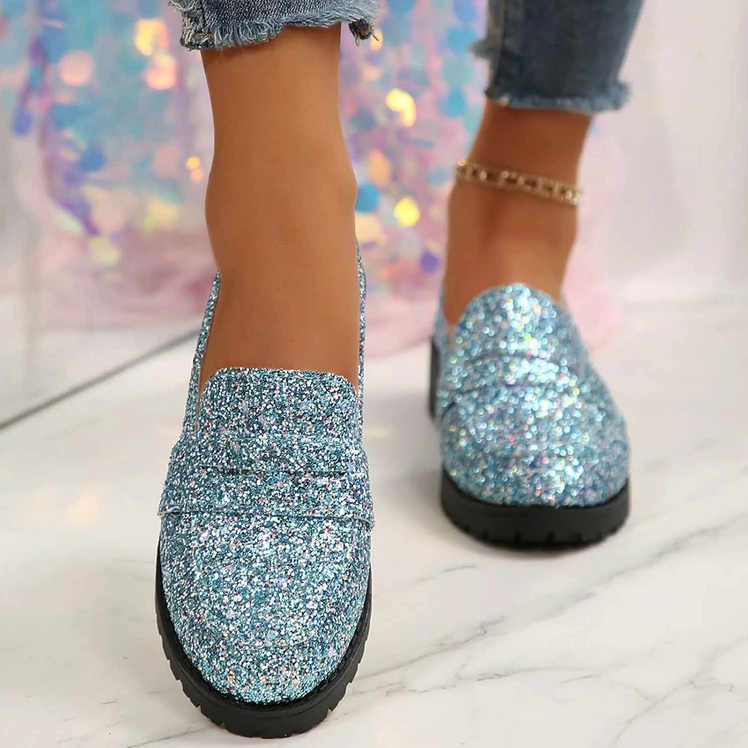 Loafers for Women Comfort Dressy Flats Shoes Fashion Penny Loafers Business Casual Shoes Slip On Work Shoes