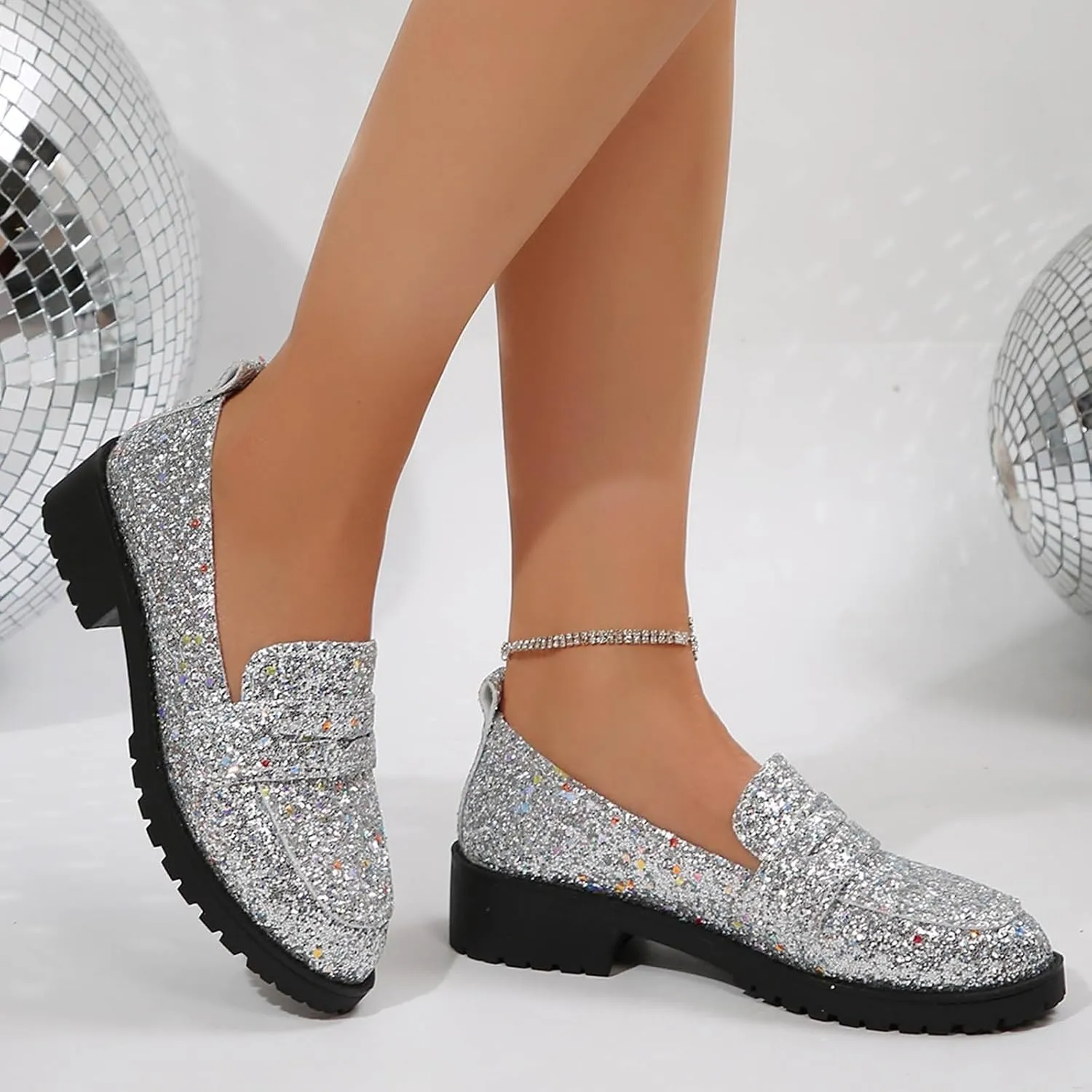 Loafers for Women Comfort Dressy Flats Shoes Fashion Penny Loafers Business Casual Shoes Slip On Work Shoes