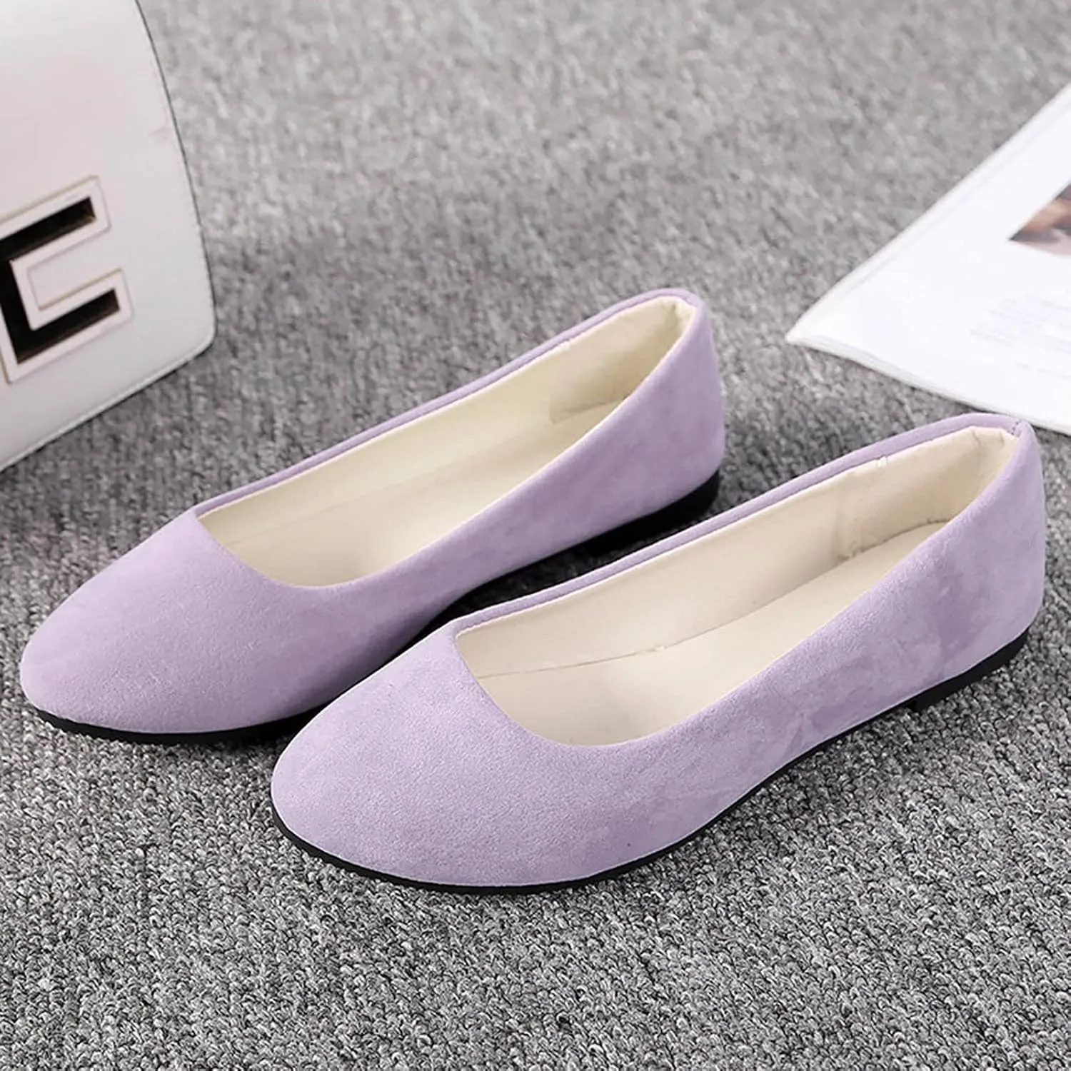 Low Top Slip On Ballet Flats for Women Comfortable Classic Dress Shoe Women's Business Casual Shoes Walking Flats