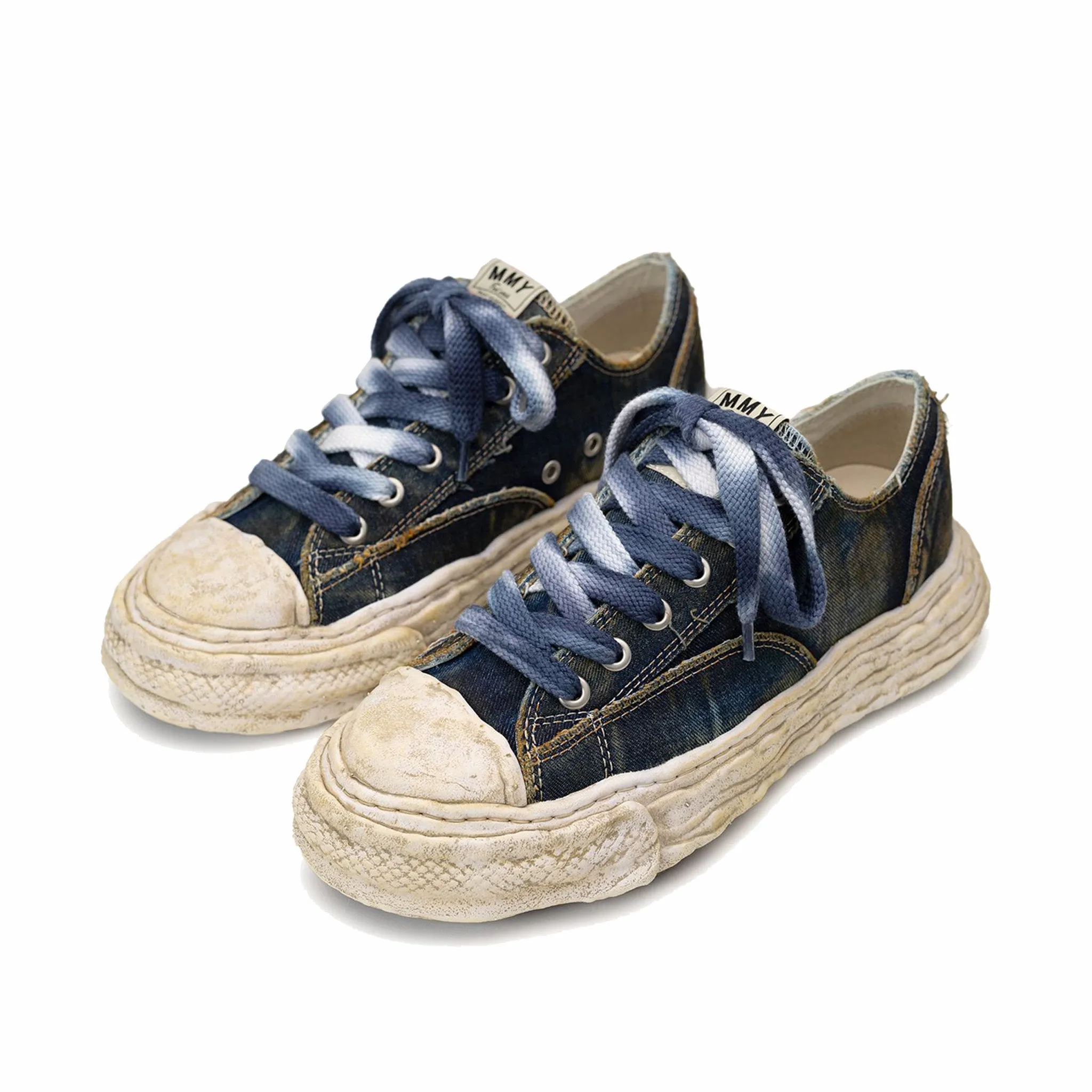 Maison MIHARA YASUHIRO "PETERSON23" OG Sole Washed Denim Low-Top Sneaker (Blue)