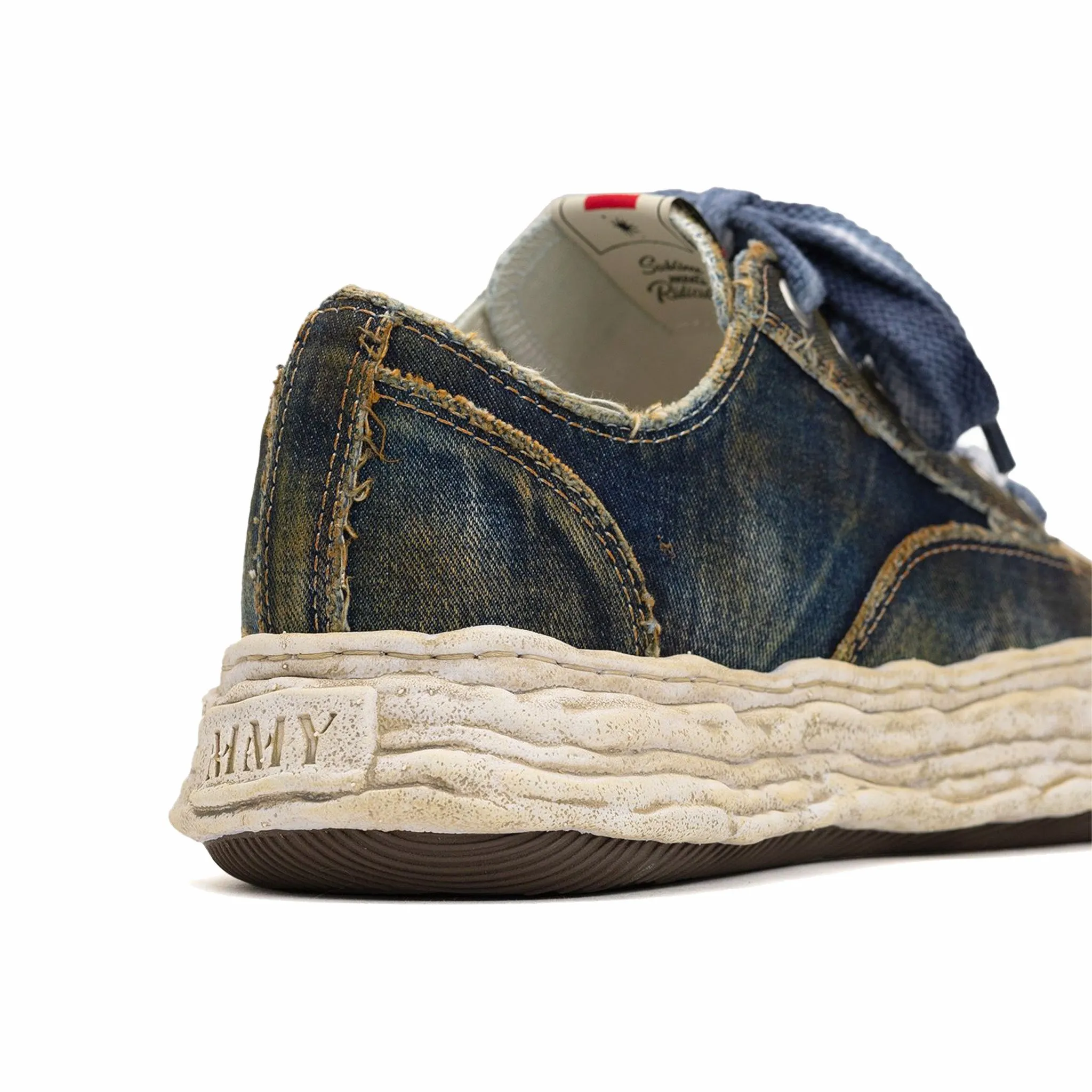Maison MIHARA YASUHIRO "PETERSON23" OG Sole Washed Denim Low-Top Sneaker (Blue)