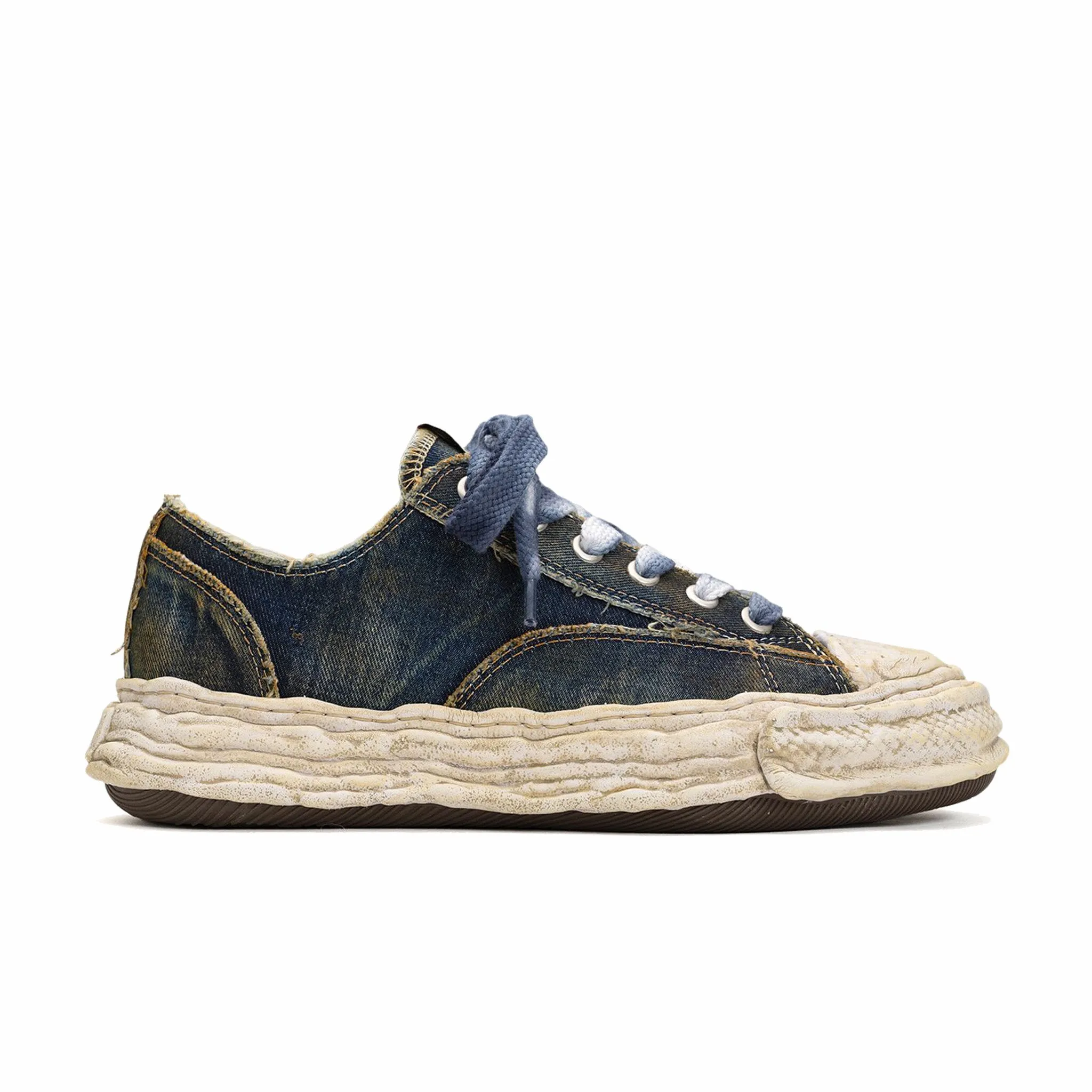 Maison MIHARA YASUHIRO "PETERSON23" OG Sole Washed Denim Low-Top Sneaker (Blue)