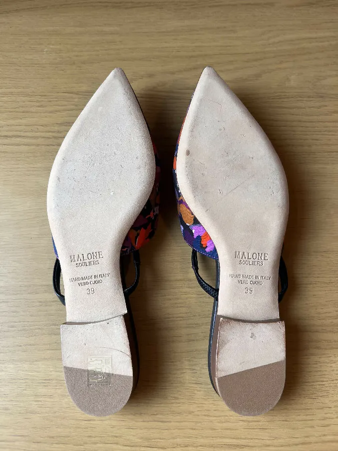 Malone Souliers women's pruple Liberty print Mules