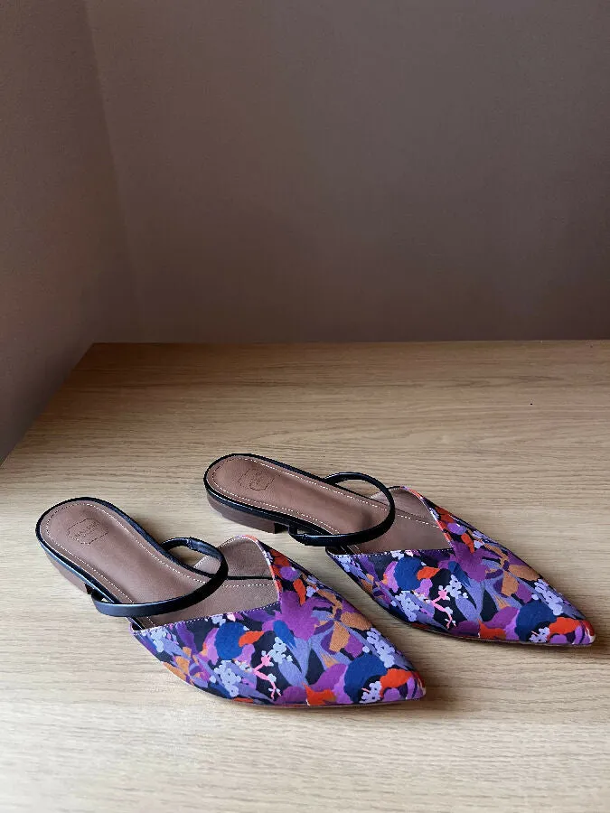 Malone Souliers women's pruple Liberty print Mules