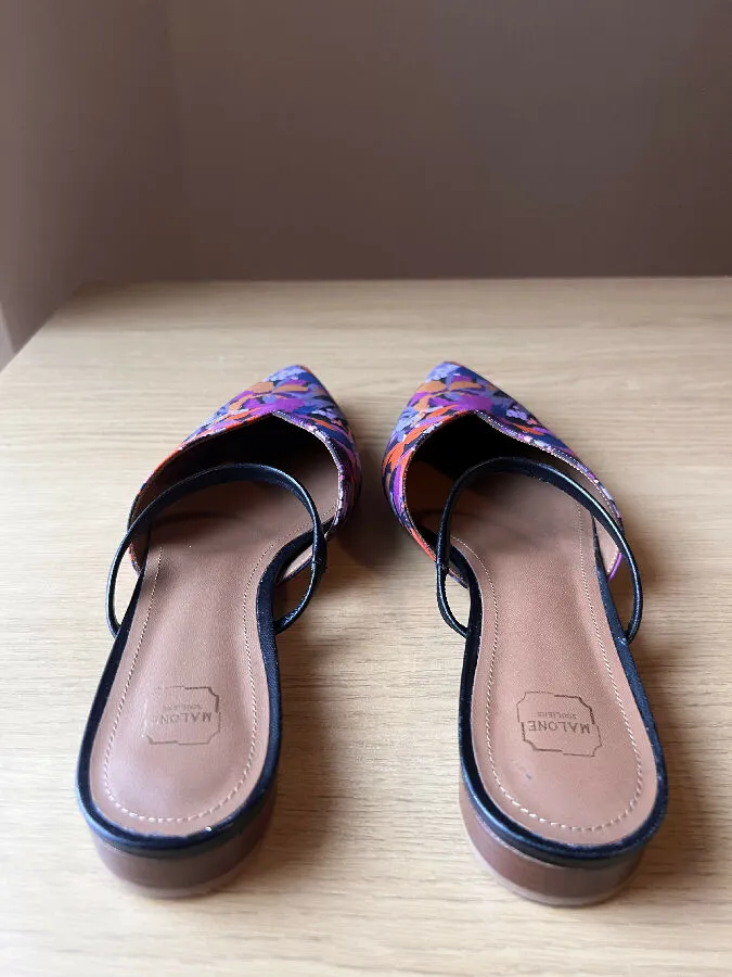 Malone Souliers women's pruple Liberty print Mules