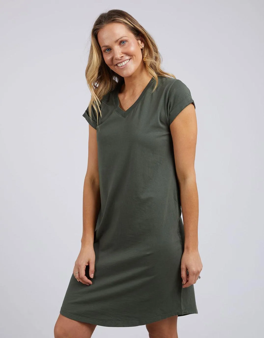 Manly Vee Dress - Khaki