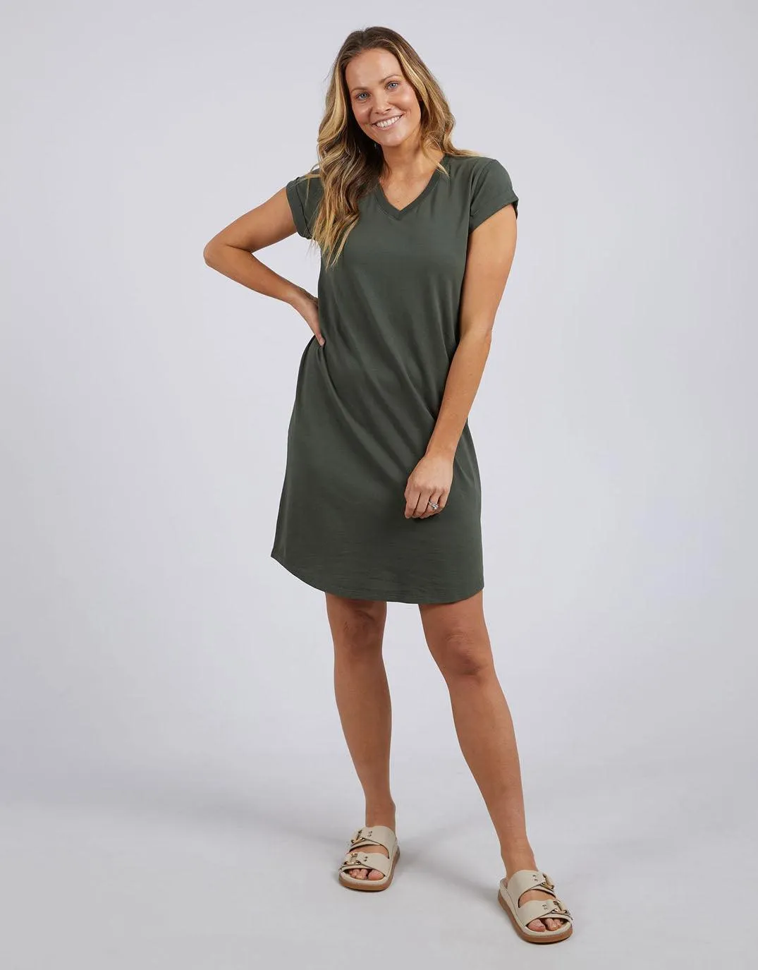 Manly Vee Dress - Khaki