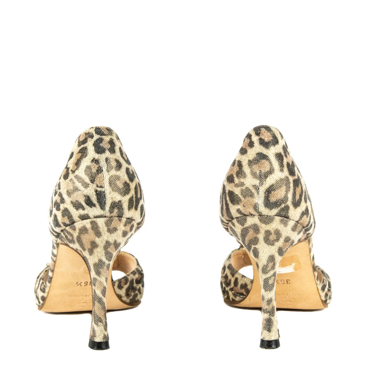 Manolo Blahnik Metallic Animal Print Buckle D'Orsay Pumps US 6.5 | EU 36.5