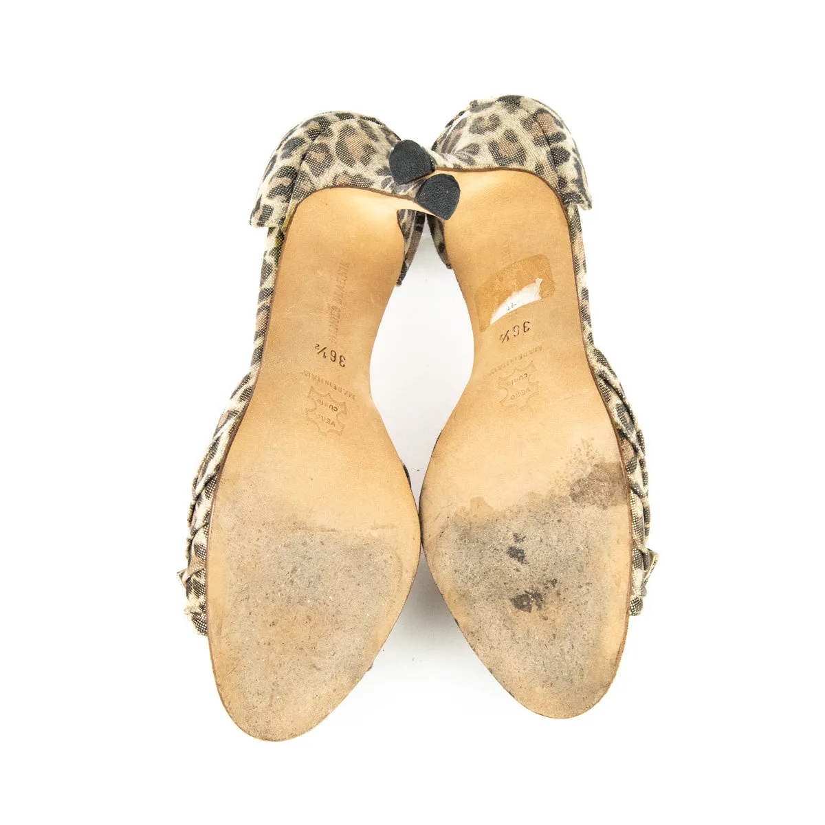 Manolo Blahnik Metallic Animal Print Buckle D'Orsay Pumps US 6.5 | EU 36.5