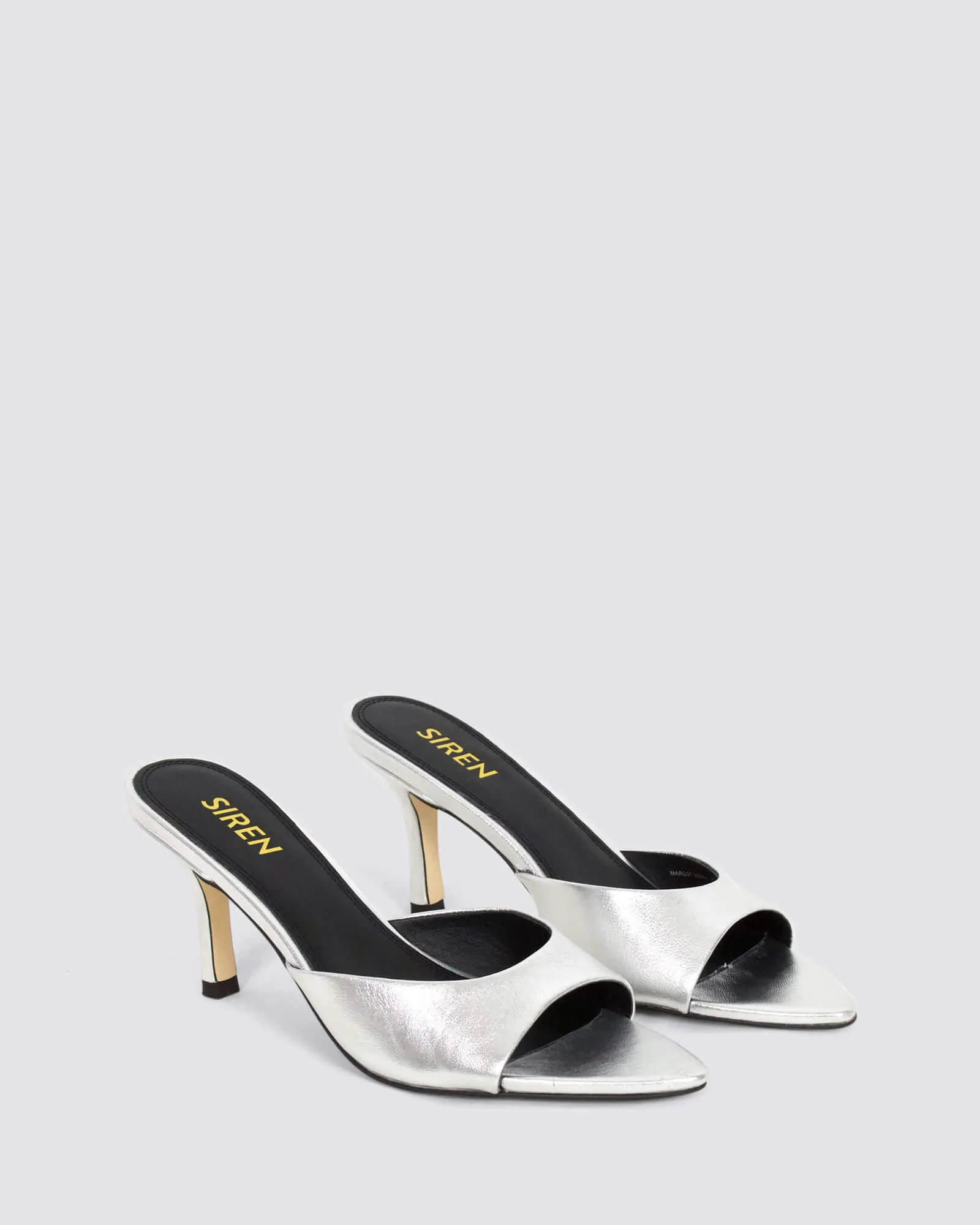 MARGOT MULES SILVER METALLIC LEATHER