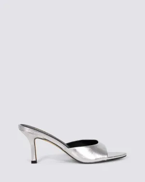 MARGOT MULES SILVER METALLIC LEATHER