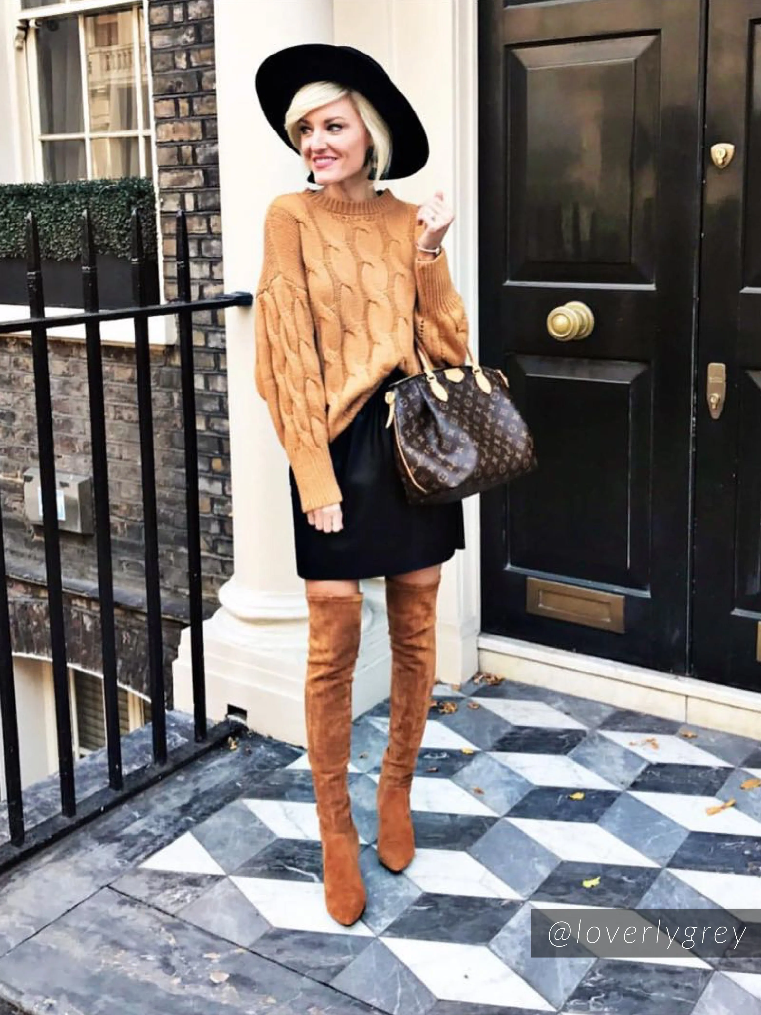 'Marlo' Tan Over The Knee Suede Leather Boots