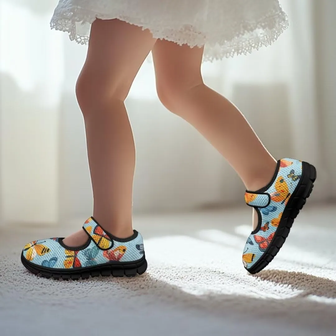 Mary Jane Shoes Girl's Non Slip Lightweight Casual Shoes Little Girl Soft Jogging Sneaker