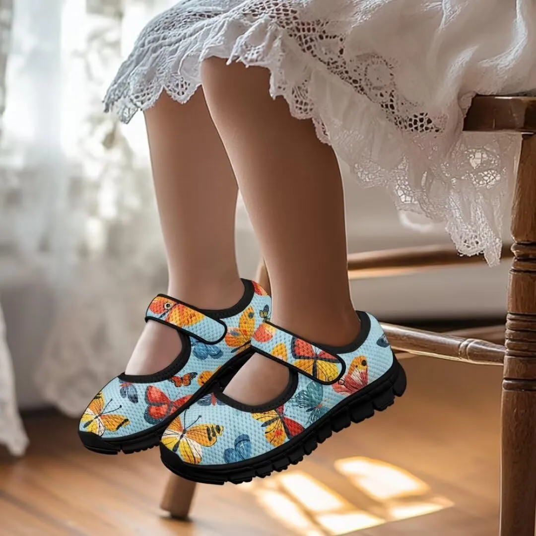 Mary Jane Shoes Girl's Non Slip Lightweight Casual Shoes Little Girl Soft Jogging Sneaker