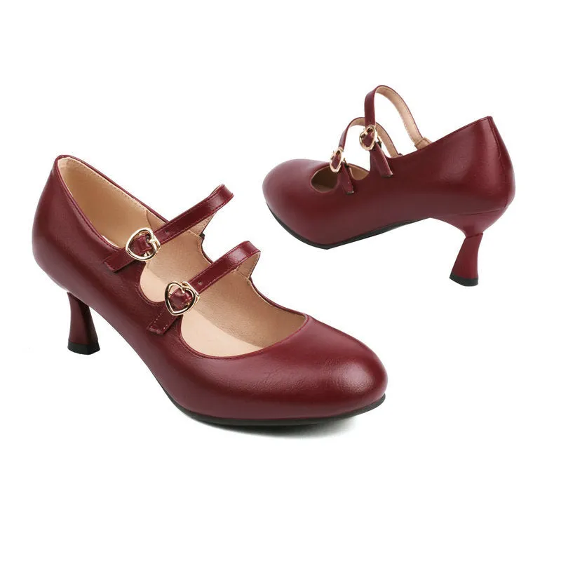 Mary Jane Shoes Retro Heel Round Head Elegant Hepburn Style Shoes
