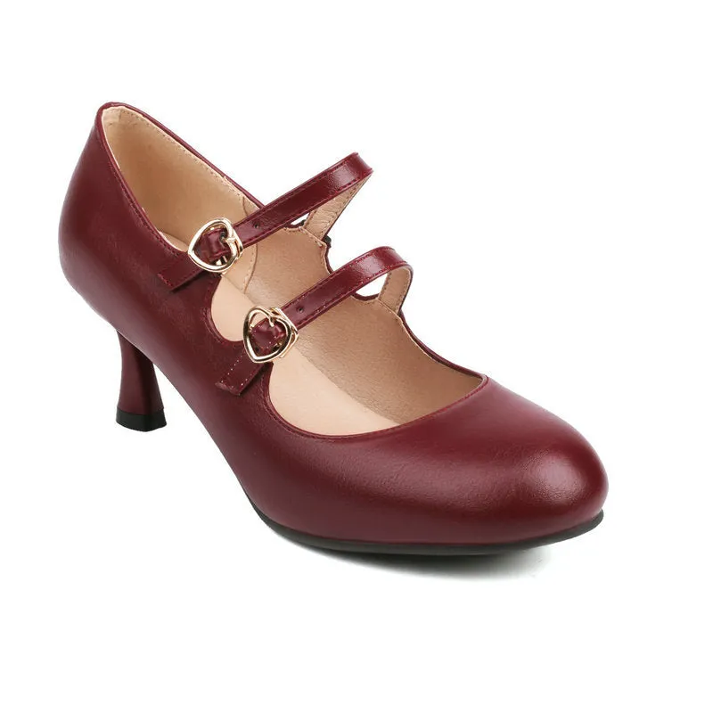 Mary Jane Shoes Retro Heel Round Head Elegant Hepburn Style Shoes