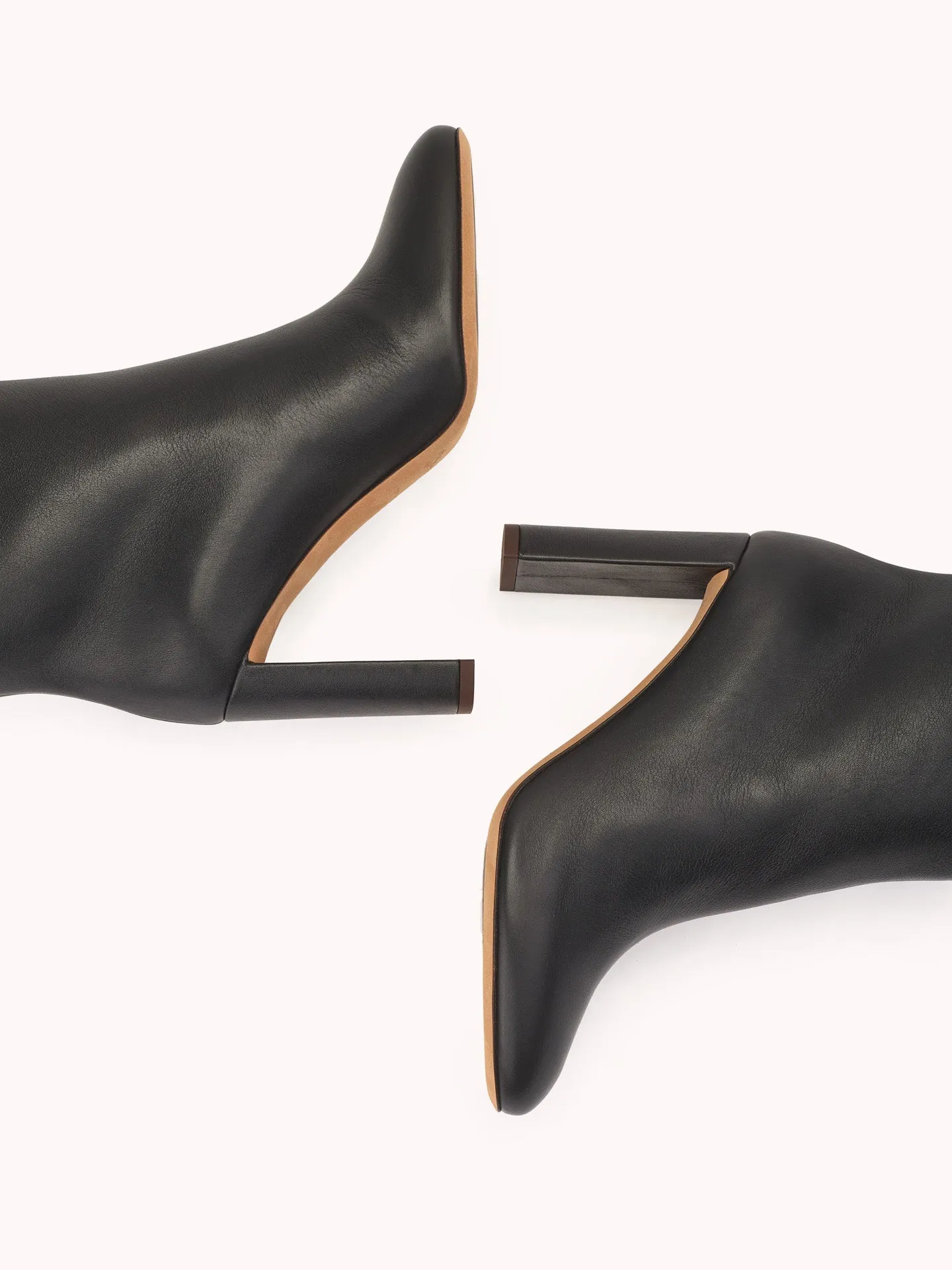 Marylin Over The Knee Black Metallic Nappa Boots