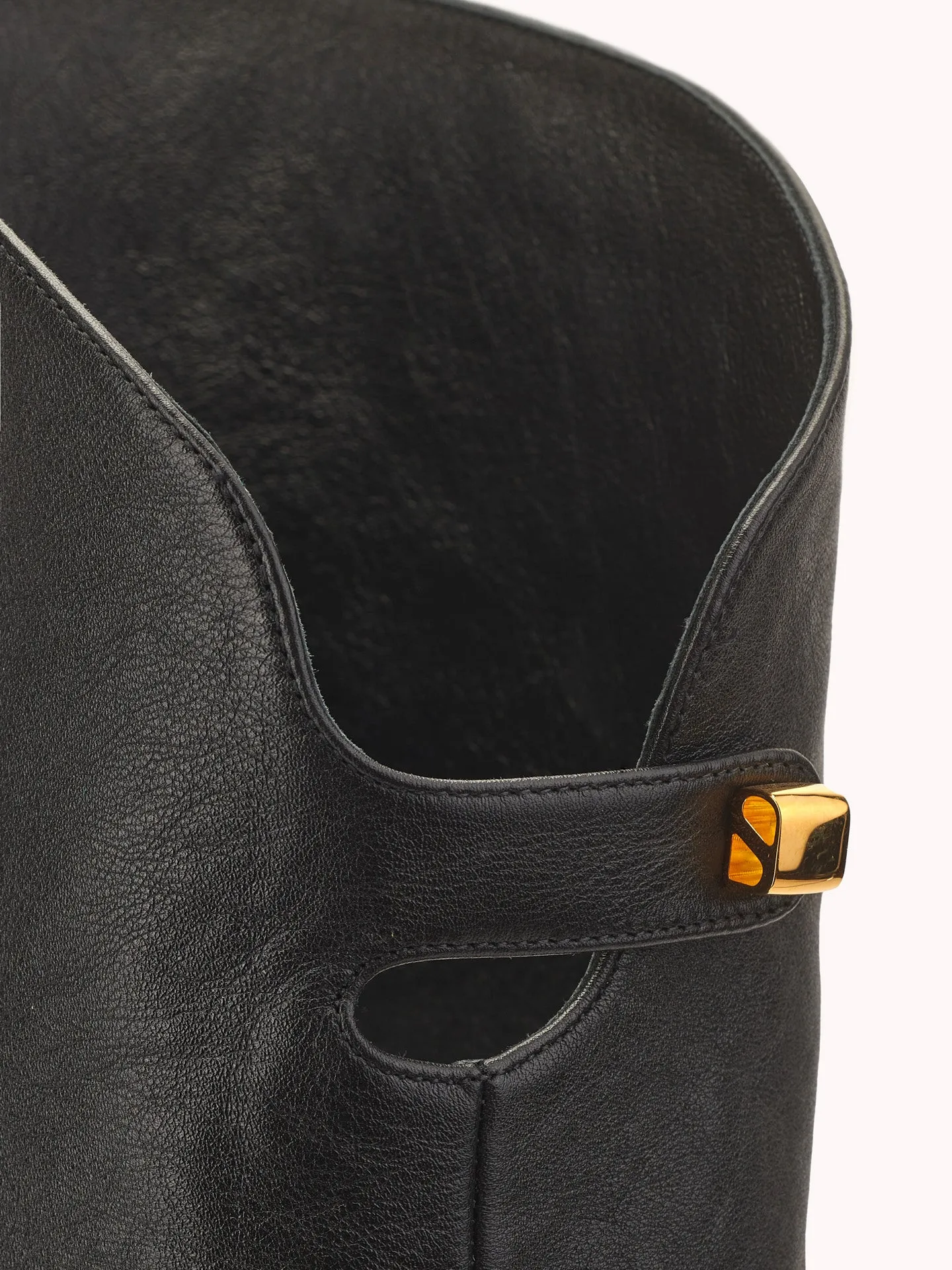 Marylin Over The Knee Black Metallic Nappa Boots