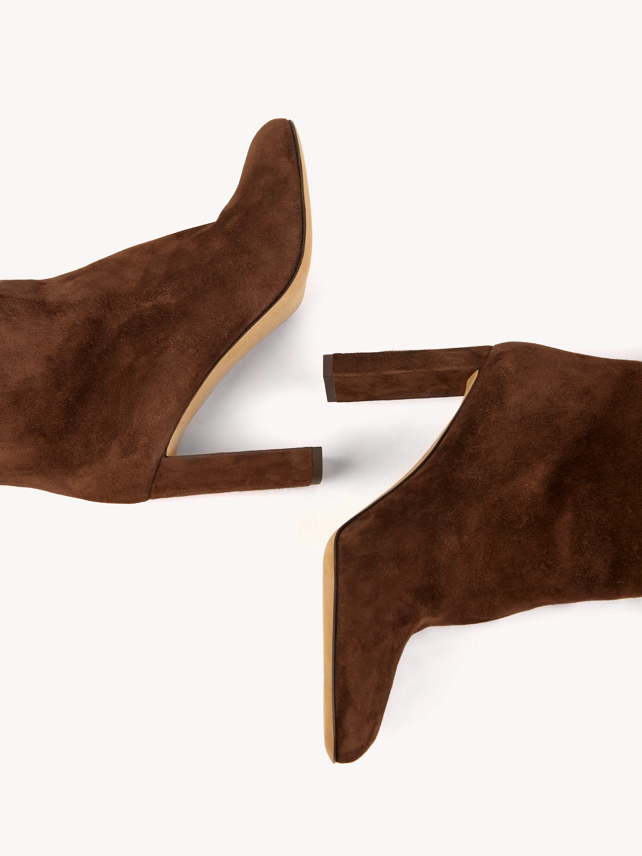 Marylin Over The Knee Brown Ebano Suede Boots