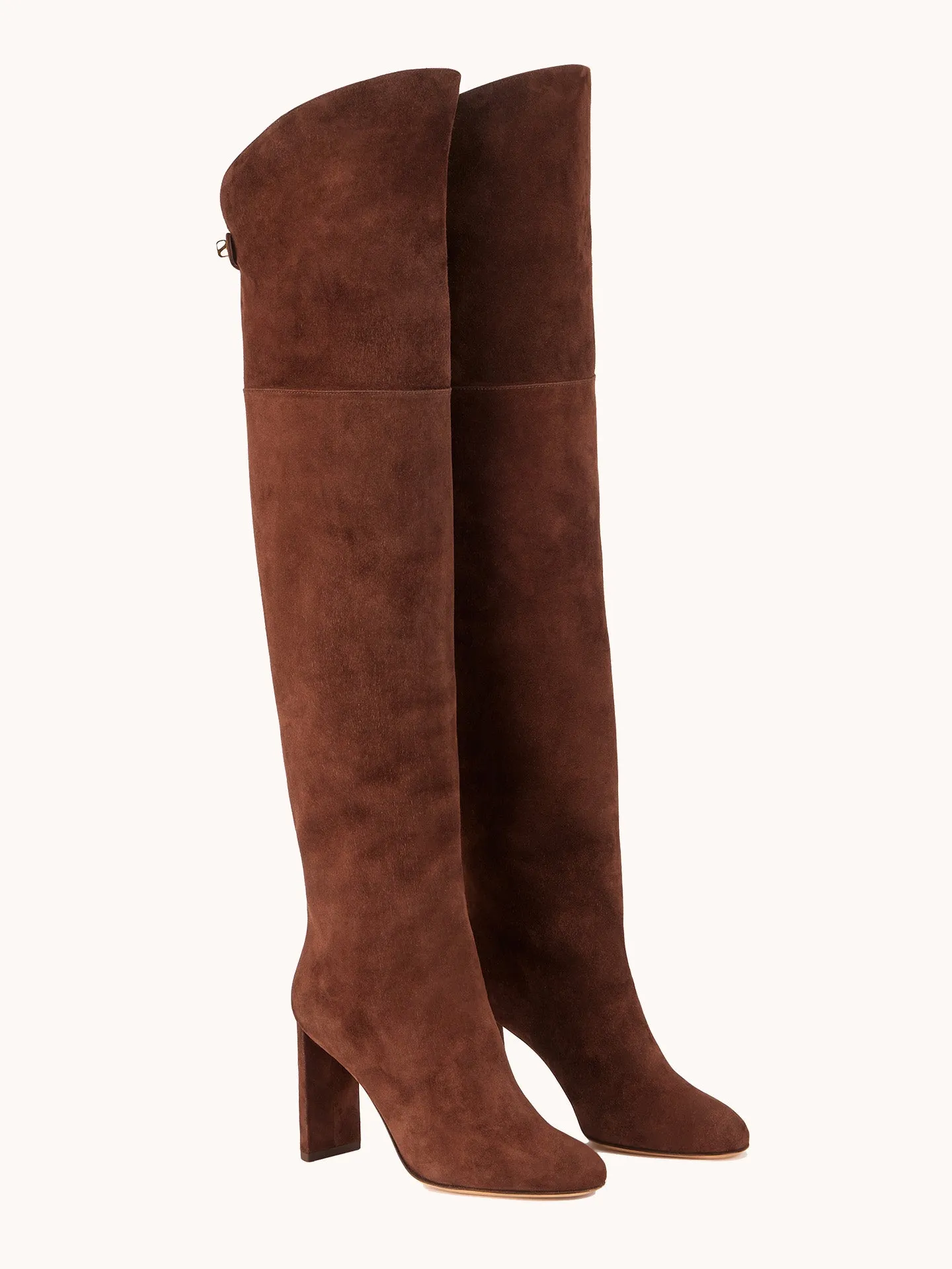 Marylin Over The Knee Brown Ebano Suede Boots
