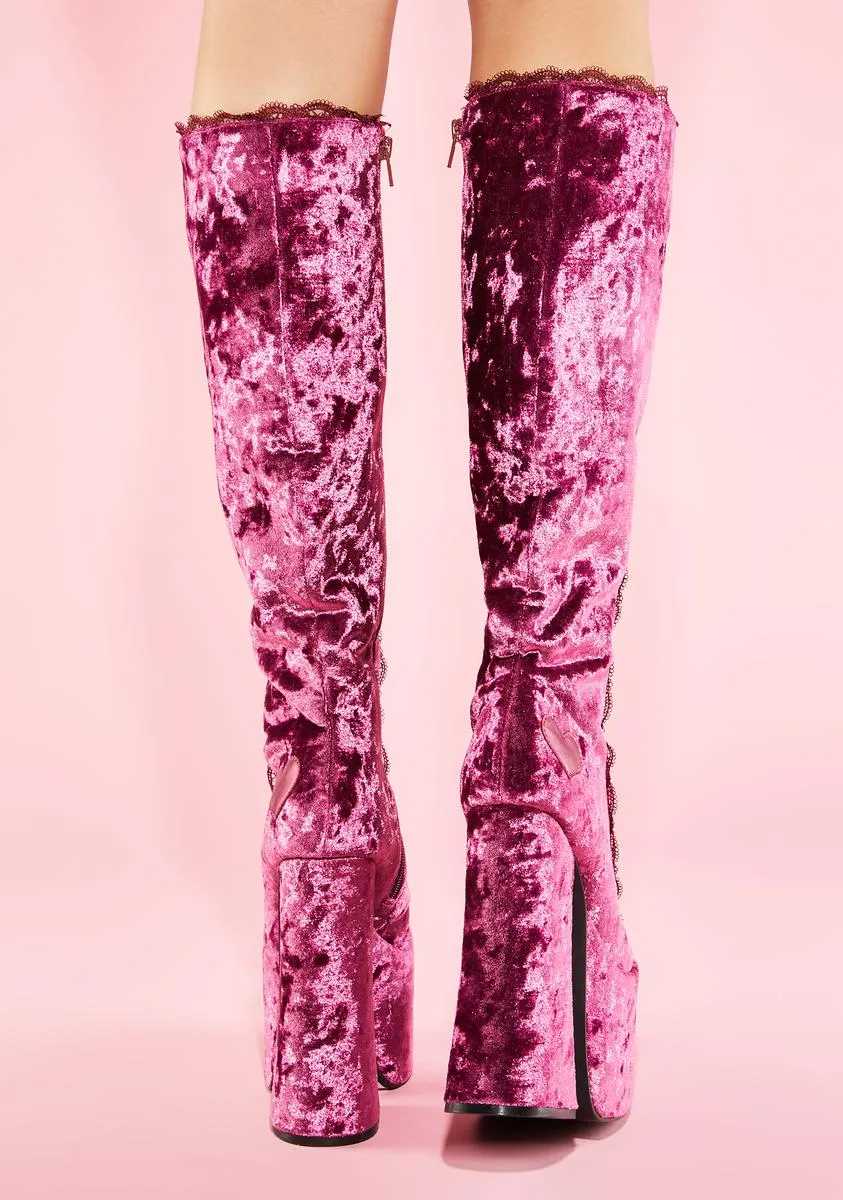 Material World Velvet Boots