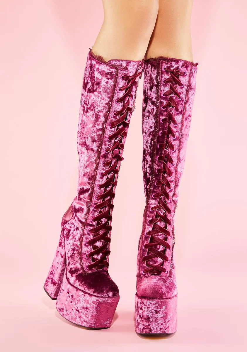 Material World Velvet Boots