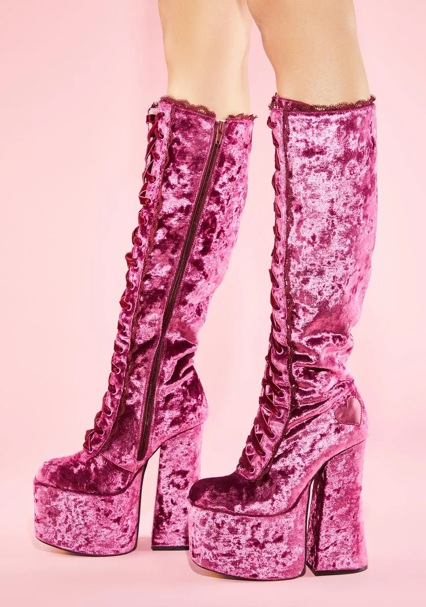 Material World Velvet Boots