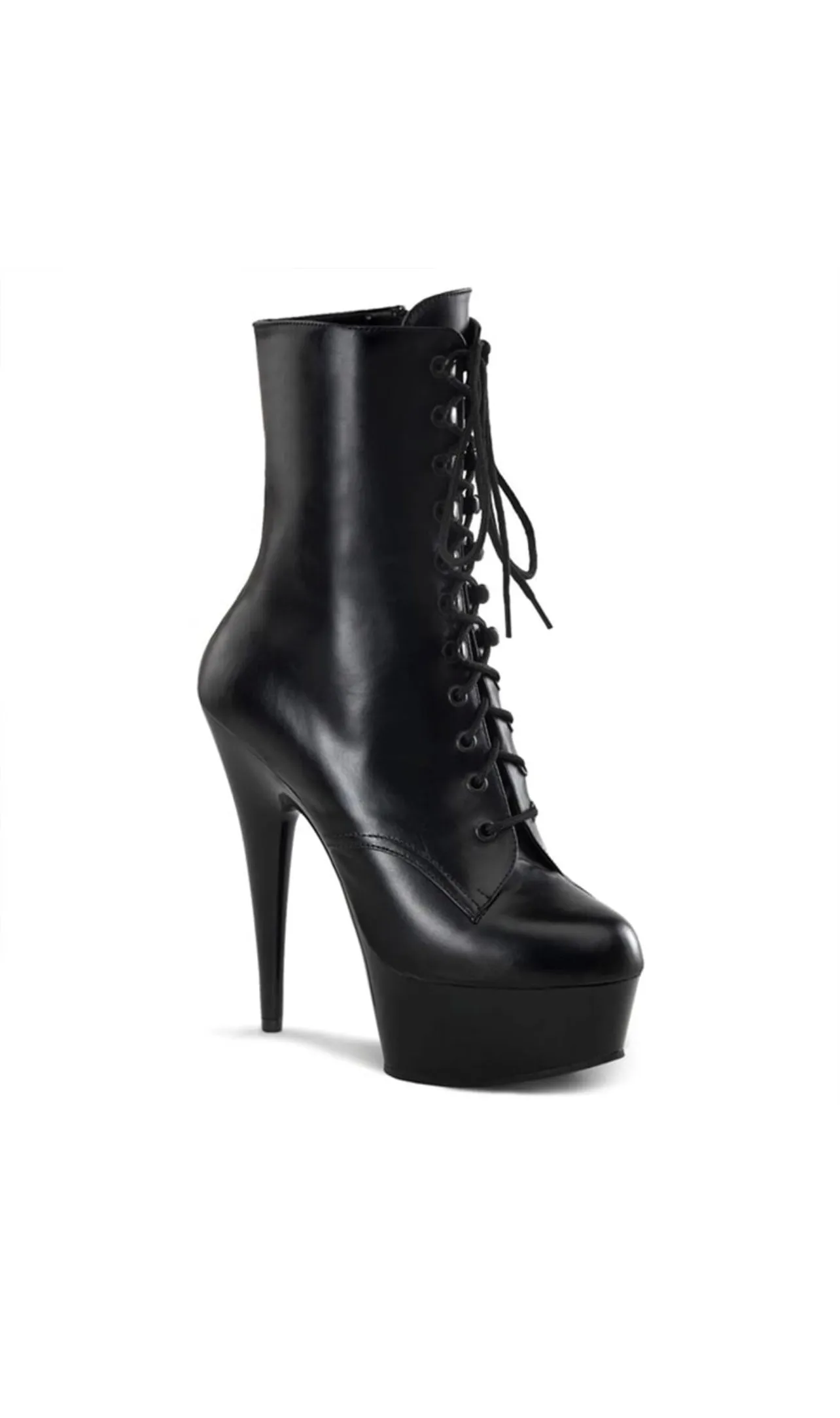 Matte of Lace Up Platform Short Boots