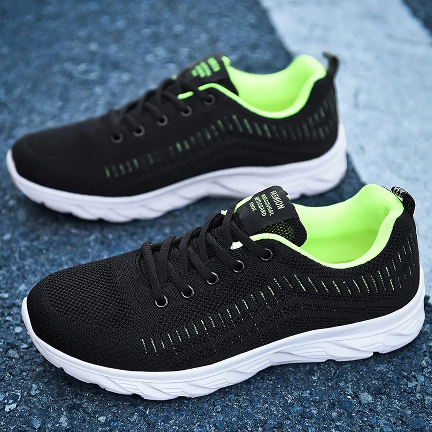Mens Breathable Lace Up Running Shoes Recovery Air Athletic Running Tennis Shoe Lightweight Work Shoes for Men
