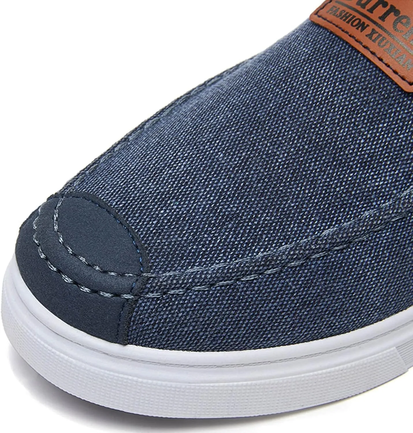 Men's Business Casual Shoes Comfortable Breathable Stretch Canvas Slip on Sneaker Arch Support Plantar Fasciitis