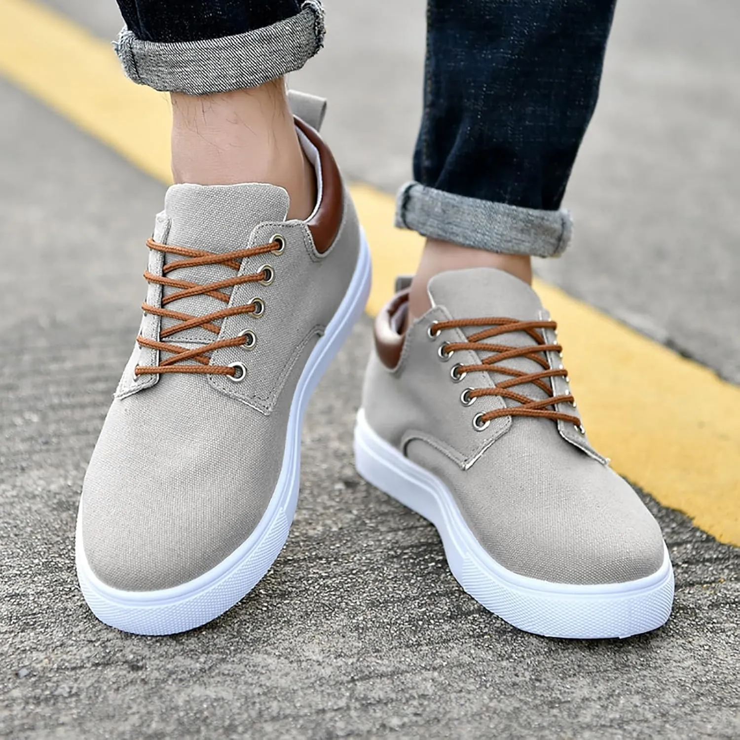 Men's Casual Dress Sneakers Men's Sneakers Brown Dress Shoes for Men Comfortable & Lightweight Women Loafers Shoes for Work High Top Sneakers for Women