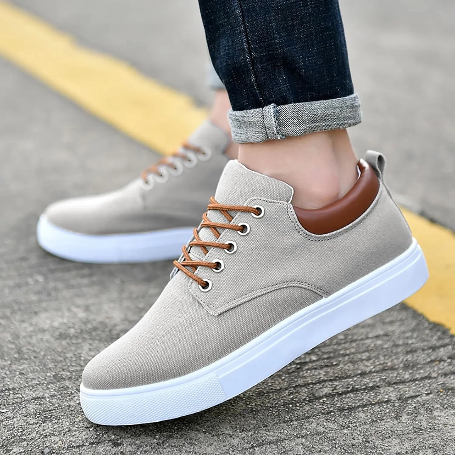 Men's Casual Dress Sneakers Men's Sneakers Brown Dress Shoes for Men Comfortable & Lightweight Women Loafers Shoes for Work High Top Sneakers for Women